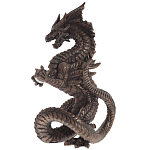 Декоративная статуэтка Дракон Dark Bronze Dragon Holding Sphere Statuette варинант исполнения - 3 | Loft Concept в Челябинске