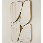 Зеркало в ассиметричной раме золотистого цвета Chaotic варинант исполнения - 1 | Loft Concept в Челябинске