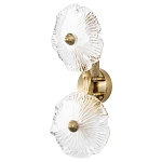 Бра с ветвистыми бронзовыми элементами и стеклянными рифлеными дисками Textured Glass Bra варинант исполнения - 1 | Loft Concept в Челябинске