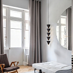 Подвесной светильник светодиодный в виде ряда черных металлических конусов  Herringbone варинант исполнения - 6 | Loft Concept в Челябинске