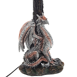 Настольная лампа с абажуром Дракон Silver Red Dragon Коричневый абажур варинант исполнения - 2 | Loft Concept в Челябинске