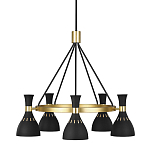 Люстра с 5-ю плафонами в форме песочных часов с узкими перфорированными отверстиями Feiss варинант исполнения - 1 | Loft Concept в Челябинске