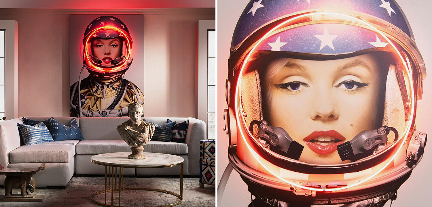 Неоновый постер Мерлин Монро в Скафандре Space Girl Marilyn Неоновый постер Мерлин Монро в Скафандре Space Girl Marilyn - Loft-Concept в Челябинске