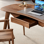 Стол рабочий округлой формы с ящиком  Working Moonnut Table варинант исполнения - 5 | Loft Concept в Челябинске