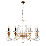 Люстра с 8-ю лампочками и изогнутыми прозрачными элементами из стекла Twisted Glass Candles Chandelier варинант исполнения - 2 | Loft Concept в Челябинске