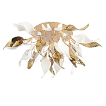 Люстра потолочная с декоративными белыми и золотистыми листьями Wintery flovers варинант исполнения - 2 | Loft Concept в Челябинске