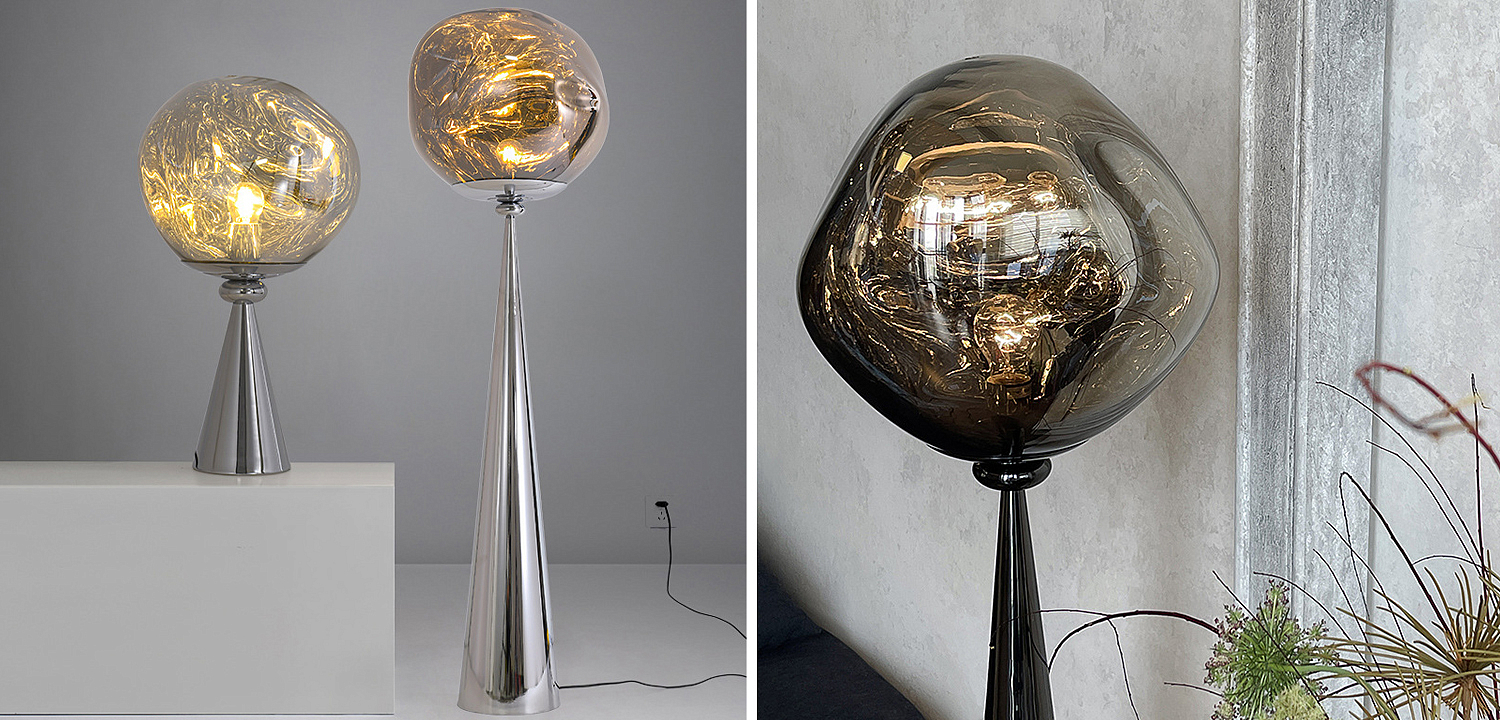 Торшер Kaine Glass Metal Floor Lamp Торшер Kaine Glass Metal Floor Lamp - Loft-Concept в Челябинске