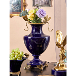 Ваза темно-синего цвета из фарфора с бронзовыми стрекозами Eden Garden porcelain and bronze варинант исполнения - 6 | Loft Concept в Челябинске