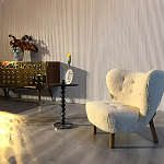 Дизайнерский журнальный стол с основанием в виде черных мраморных бусин Mybimus варинант исполнения - 2 | Loft Concept в Челябинске