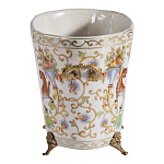 Кашпо с растительным и животным орнаментом на бронзовых ножках Turquoise Blooming Garden варинант исполнения - 3 | Loft Concept в Челябинске