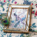 Постер в зеркальной раме в стиле шинуазри Chinoiserie Imperial Garden Peacocks on a Tree Poster варинант исполнения - 3 | Loft Concept в Челябинске