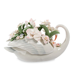 Статуэтка фарфоровая Лебедь с цветами Charming Statuette варинант исполнения - 1 | Loft Concept в Челябинске