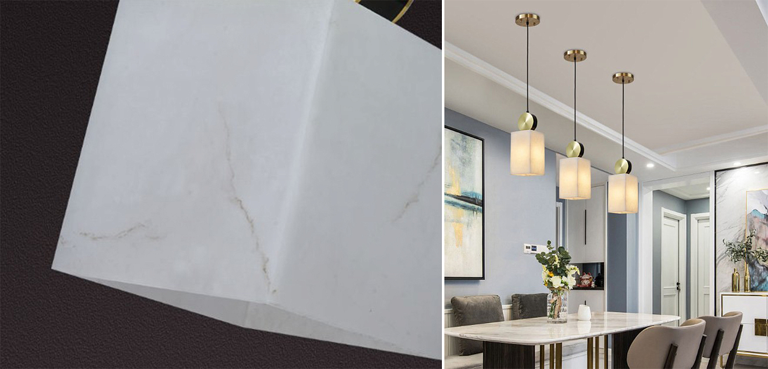 Подвесной светильник с прямоугольным мраморным плафоном Rectangular Marble Shade Подвесной светильник с прямоугольным мраморным плафоном Rectangular Marble Shade - Loft-Concept в Челябинске