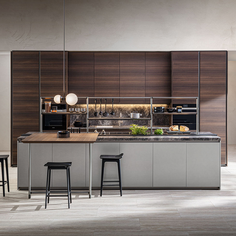 Кухонный гарнитур из камня и дерева SISTEMA XY Dada Engenereed Kitchen Серый Коричневый Кухонный гарнитур из камня и дерева SISTEMA XY Dada Engenereed Kitchen Серый Коричневый в Челябинске | Loft Concept