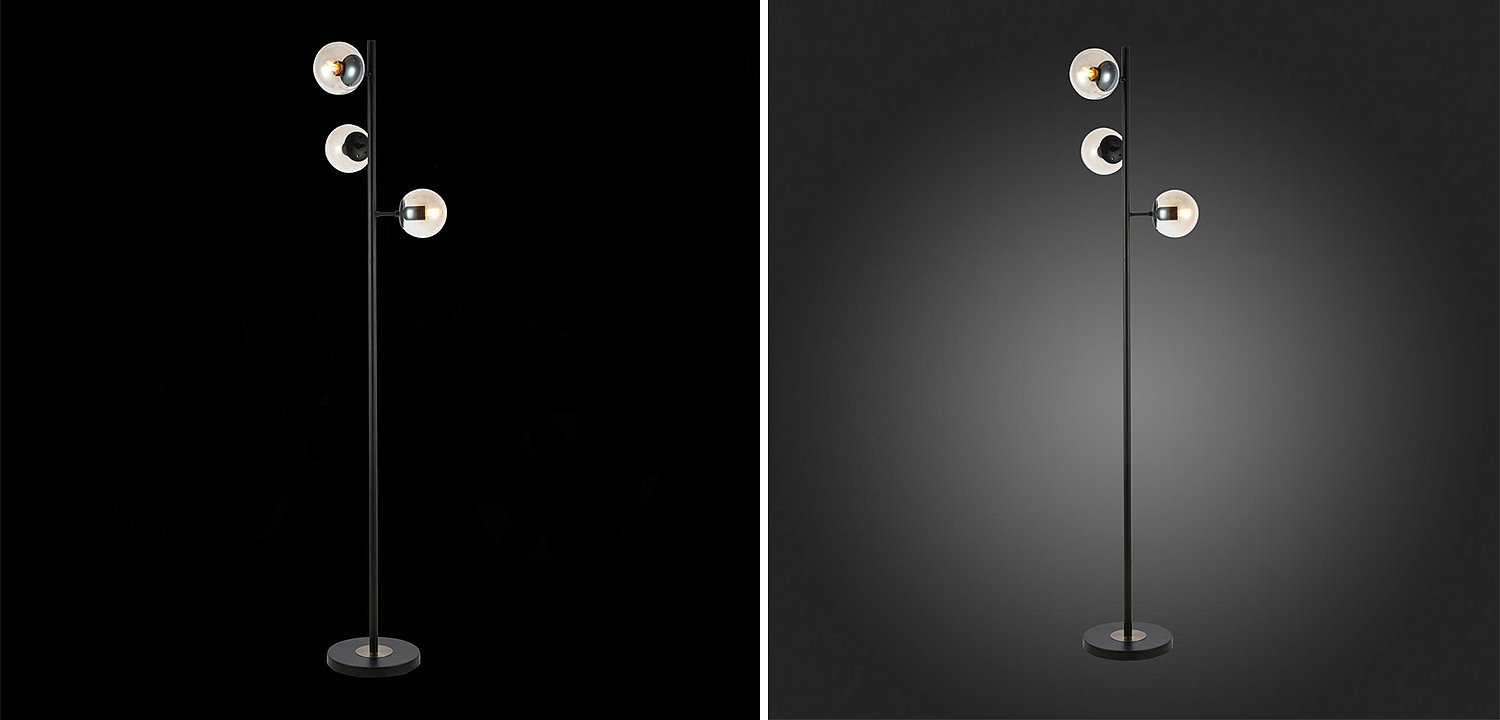 Торшер Modo Floor Lamp Ambre Black Торшер Modo Floor Lamp Ambre Black - Loft-Concept в Челябинске