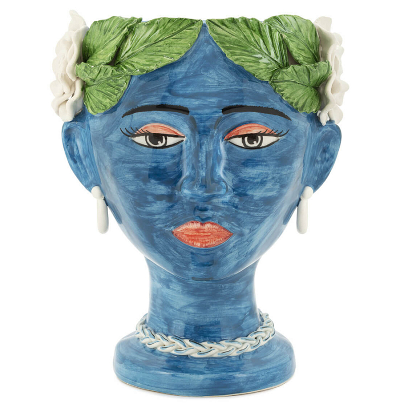 Ваза VASE HEAD SELVA COLOR dark blue Синий Зеленый Ваза VASE HEAD SELVA COLOR dark blue Синий Зеленый в Челябинске | Loft Concept