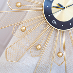 Часы настенные из металла в виде солнца с чёрным циферблатом Mirror Tower Clock варинант исполнения - 3 | Loft Concept в Челябинске