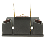 Настольный письменный набор из лемезита и змеевика с часами Royal Accessory варинант исполнения - 5 | Loft Concept в Челябинске