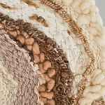 Овальный Современный Гобелен Абстракция в бежевых тонах Shallow варинант исполнения - 6 | Loft Concept в Челябинске