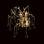 Бра в форме ветвей деревьев золотого цвета с прозрачными подвесками-каплями Droplet Bra варинант исполнения - 2 | Loft Concept в Челябинске