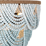 Круглый потолочный светильник с подвесками из круглых деревянных бусин Ombre Wooden Beads Blue Ceiling Lamp варинант исполнения - 1 | Loft Concept в Челябинске