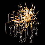 Бра с лучеобразным основанием и подвесками из прозрачного стекла в виде длинных капель Droplet Chandelier варинант исполнения - 6 | Loft Concept в Челябинске