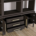 Модульный стеллаж Primo из трех составных элементов Темный орех варинант исполнения - 5 | Loft Concept в Челябинске