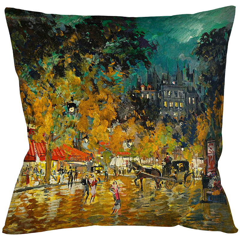 Подушка декоративная Париж Impressionism in Art Мульти Бежевый Подушка декоративная Париж Impressionism in Art Мульти Бежевый в Челябинске | Loft Concept