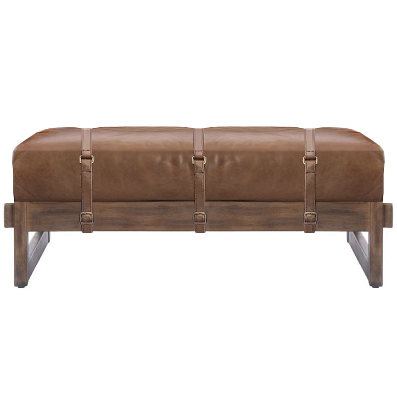 Банкетка Duncan винтажная коричневая кожа Коричневый винтаж в Челябинске | Loft Concept 