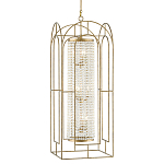 Люстра золотая с внутренним цилиндром из хрустальных бусин Romantic Lantern варинант исполнения - 2 | Loft Concept в Челябинске