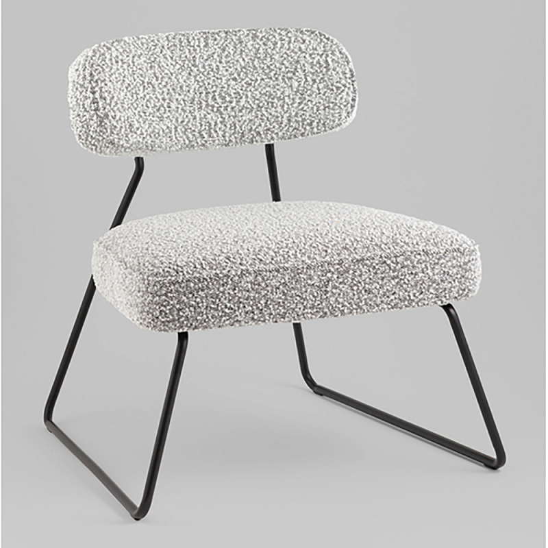 Кресло лаунж Kate букле серый Серый Черный в Челябинске | Loft Concept 