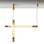 Подвесной светильник с цилиндрическим плафоном из алебастра PEARLS Suspension варинант исполнения - 3 | Loft Concept в Челябинске