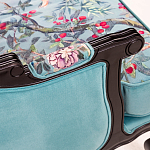 Трехместный диван из натурального бука бирюзовый с изображением птиц и цветов Turquoise Chinoiserie Garden Sofa варинант исполнения - 10 | Loft Concept в Челябинске