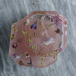 Шкатулка из эпоксидной смолы с цветами розовая Epoxy Resin Square Box Pink варинант исполнения - 6 | Loft Concept в Челябинске