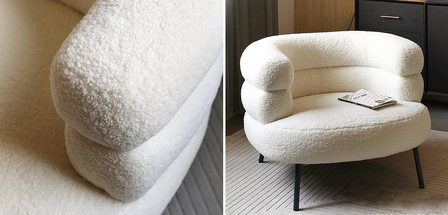 Кресло Boyle White Boucle Armchair Кресло Boyle White Boucle Armchair - Loft-Concept в Челябинске