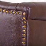 Кресло из натуральной кожи на 4-х деревянных ножках из массива бука Thomas Armchair brown варинант исполнения - 5 | Loft Concept в Челябинске