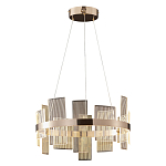 Люстра подвесная круглая с рифлёными прозрачными элементами и золотым основанием Aurea Vista варинант исполнения - 1 | Loft Concept в Челябинске