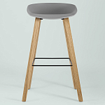 Барный стул на ножках из натурального дерева Boras Grey варинант исполнения - 3 | Loft Concept в Челябинске