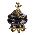 Шкатулка черного цвета с бронзовым ангелом Eden Garden варинант исполнения - 3 | Loft Concept в Челябинске