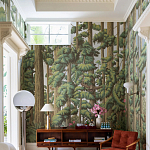 Обои ручная роспись Redwoods Sequoia on Sterling Silver gilded paper варинант исполнения - 1 | Loft Concept в Челябинске