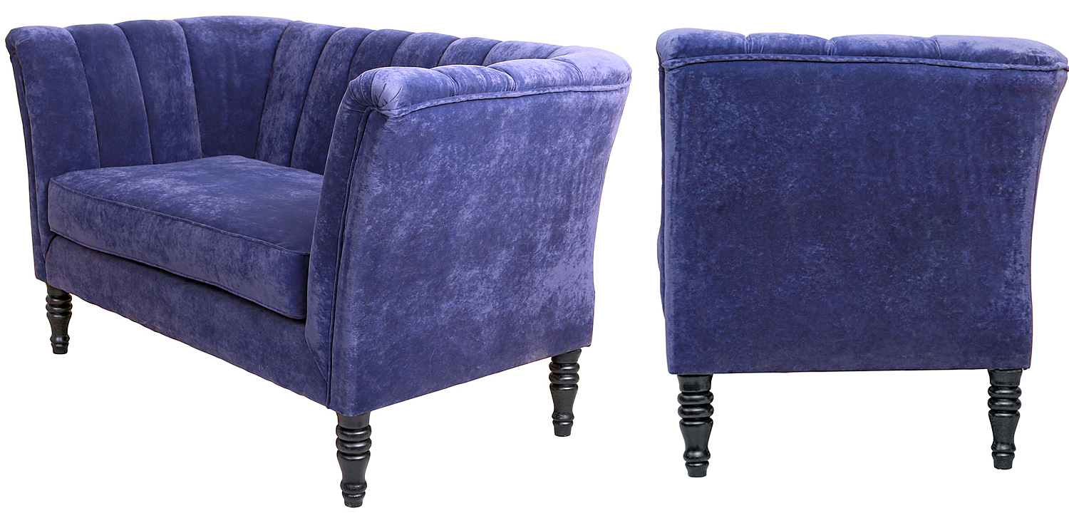 Диван Joffroi Sofa velour blue Диван Joffroi Sofa velour blue - Loft-Concept в Челябинске
