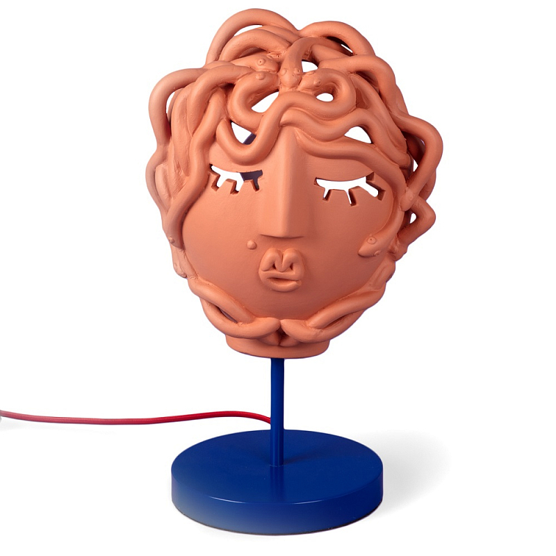 Настольная лампа Seletti Medusa Mask Терракотовый Синий в Челябинске | Loft Concept 