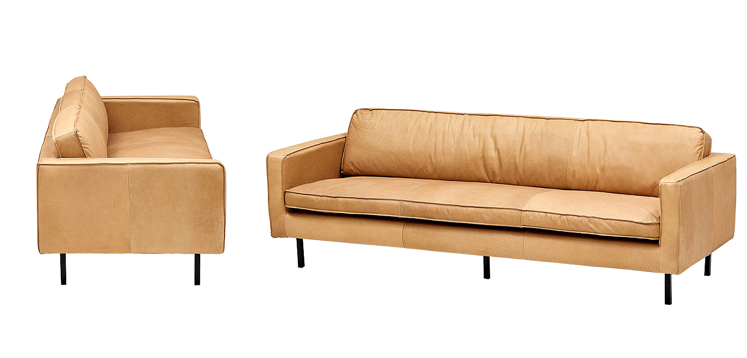 Диван кожаный Adrian Beige Leather Sofa Диван кожаный Adrian Beige Leather Sofa - Loft-Concept в Челябинске