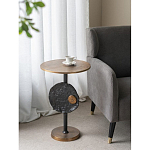 Столик приставной с абстрактным основанием и акцентом в виде золотистого диска Heavenly Space варинант исполнения - 7 | Loft Concept в Челябинске