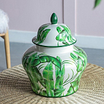 Ваза с зелёными листьями и крышкой Vase Green Leaves варинант исполнения - 6 | Loft Concept в Челябинске