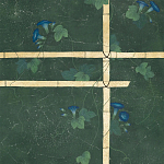 Обои ручная роспись Morning Glory Original colourway on Edo Green painted Xuan paper варинант исполнения - 2 | Loft Concept в Челябинске