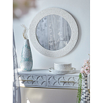 Зеркало круглое инкрустированное раковинами устриц Bone Inlay Dome Mirror White варинант исполнения - 2 | Loft Concept в Челябинске