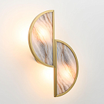 Бра с двумя полукруглыми плафонами из искусственного алебастра в бронзовой оправе Marbella варинант исполнения - 8 | Loft Concept в Челябинске