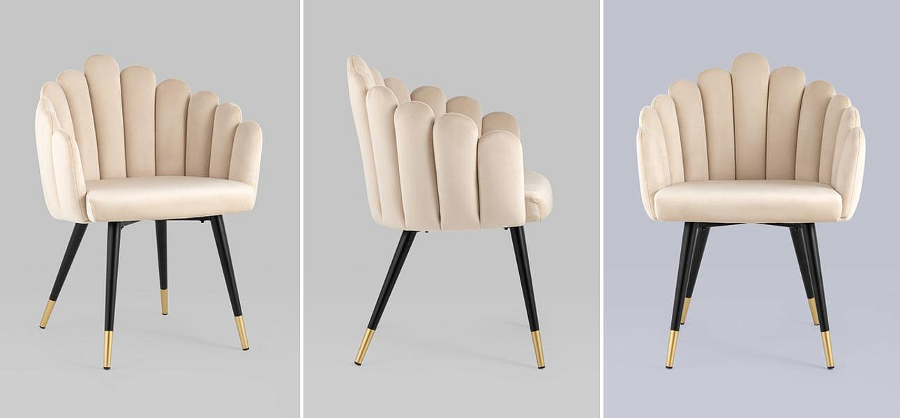 Стул Camellia Chair Бежевый Велюр Стул Camellia Chair Бежевый Велюр - Loft-Concept в Челябинске