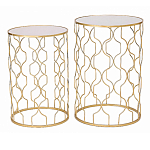 Набор из двух столов из металла Brass Symphony Geometry варинант исполнения - 1 | Loft Concept в Челябинске